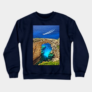 Rocky gate to the Ionian Sea Crewneck Sweatshirt